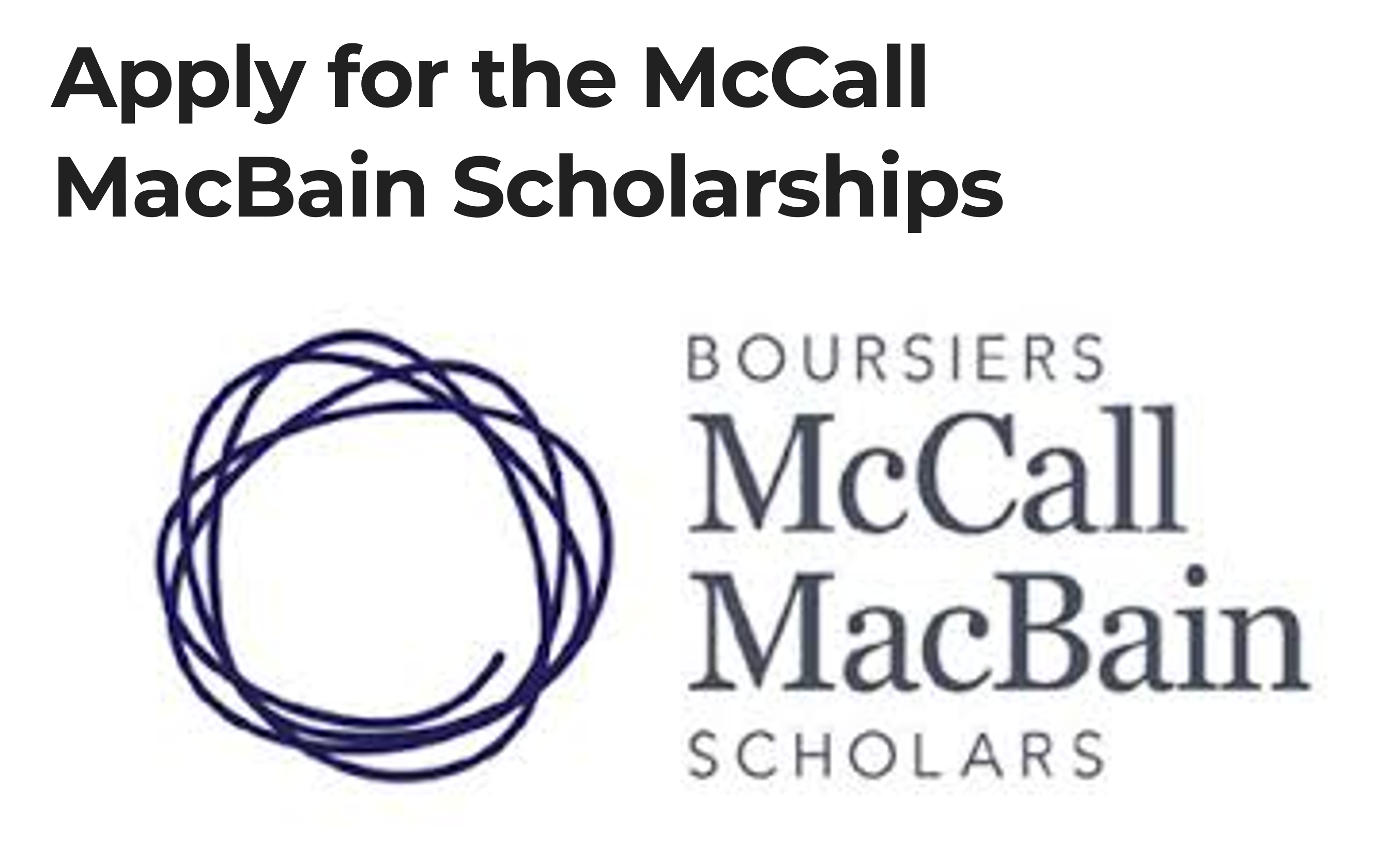 McCall MacBain Scholarships at McGill University (MSc)